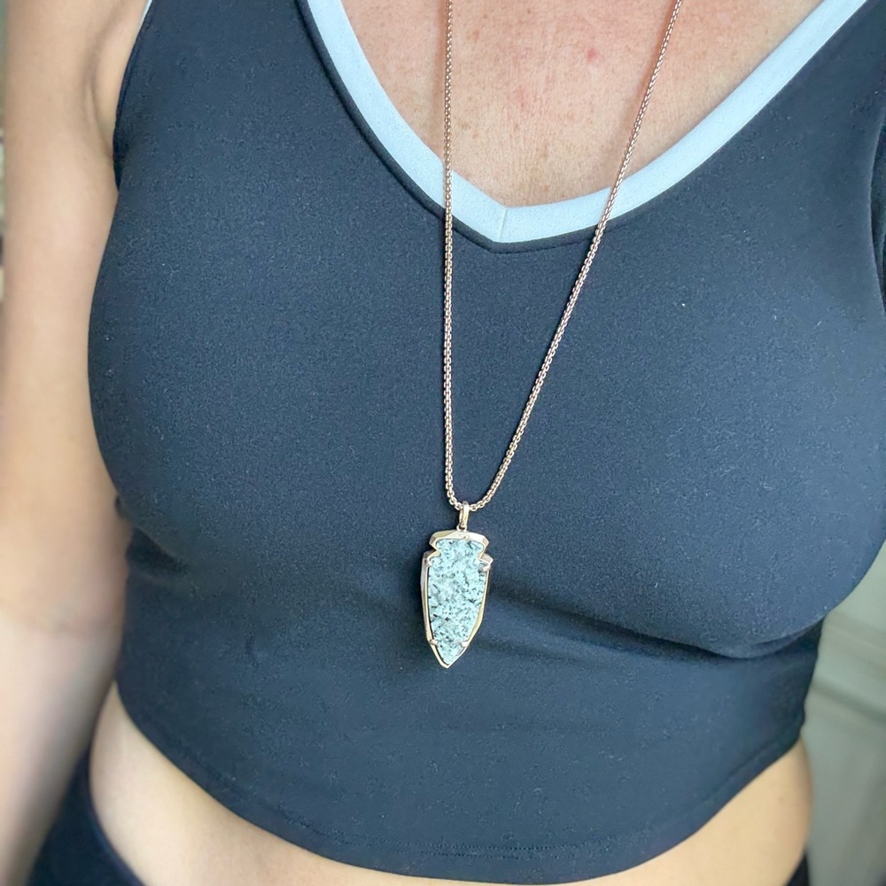 Kendra Scott Rose Gold and stone arrowhead necklace